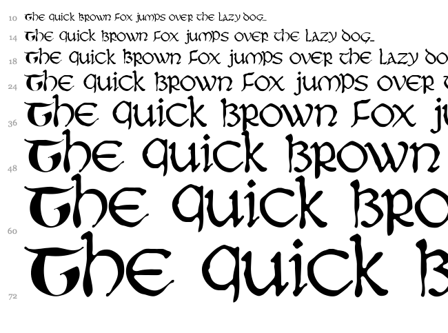 JMH Moreneta font waterfall
